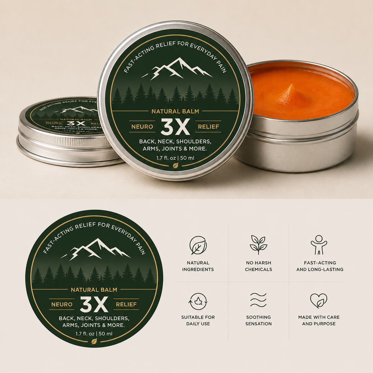 Bálsamo Muscular Natural North Essence | Alivio Muscular y Articular